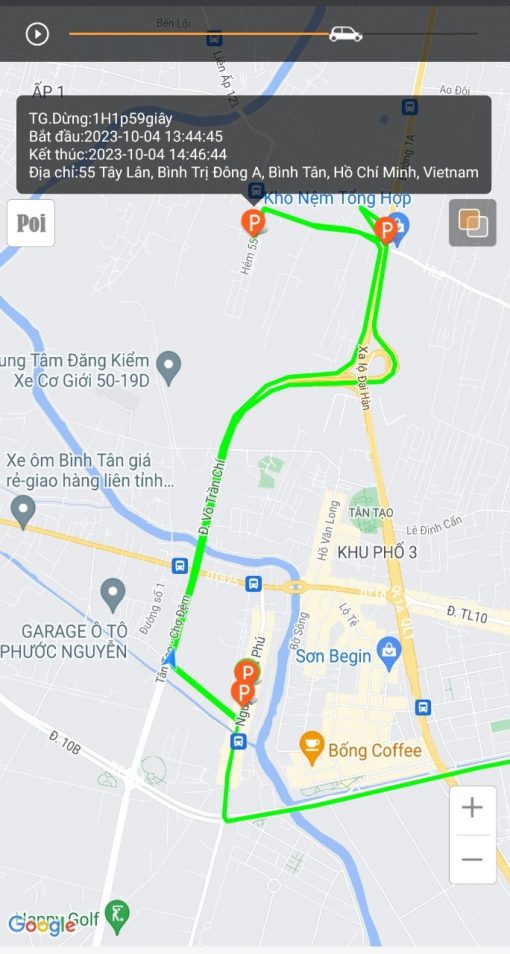 Xem lại lịch sử hành trình